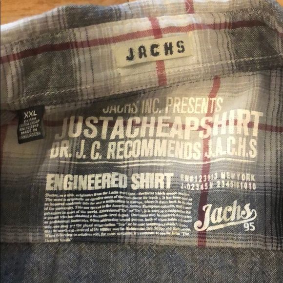Men’s Jachs button down (clasp) plaid shirt - Picture 4 of 5